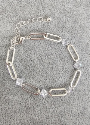 Large Link Cubic Zirconia Bracelet